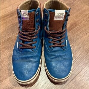 Vans Men's Blue and Brown California High-Top Sneakers